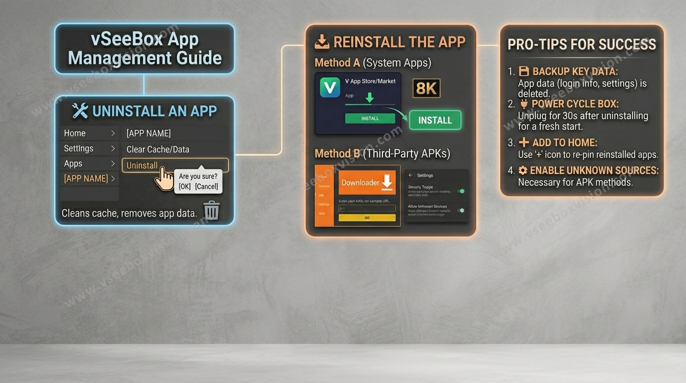 How to Uninstall and Reinstall an App on vSeeBox?