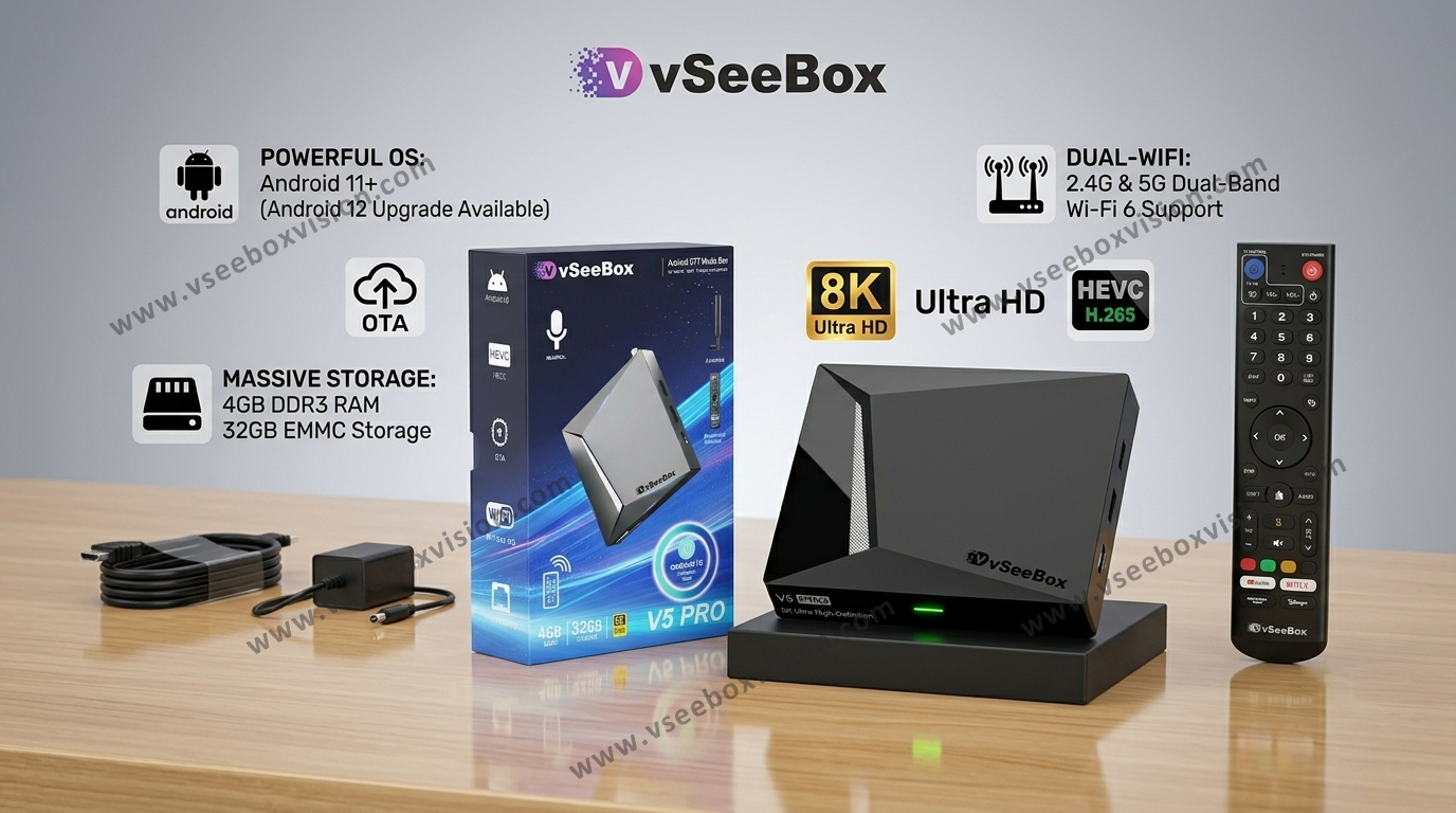 vSeeBox V5 Pro: The Ultimate Cord-Cutting Solution delivers elite performance. Experience true streaming with the powerful vSeeBox V5 Pro.