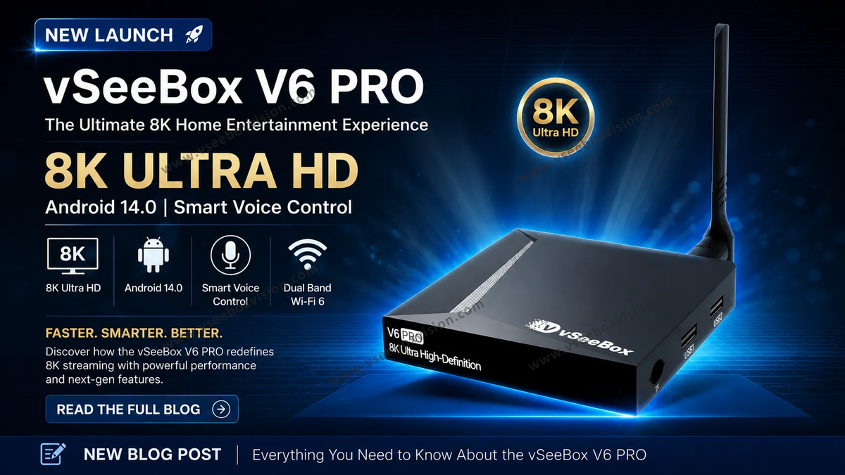 Thinking about upgrading? Compare vSeeBox V6 Pro's faster CPU, 8K HDR support, and longer updates against vSeeBox V5 Pro’s proven 4K platform.