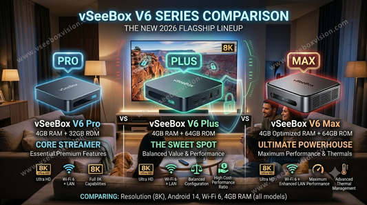 vSeeBox Comparison 2026: V6 Plus vs V6 Max vs V6 Pro